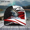Maxcorners Fishing Red White Pattern Sport Pattern Personalized Name 3D Cap (11 Breeds)