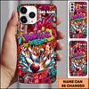 Maxcorners Bowling Phone Case Bowling Crew Graffiti Explosion Purple Neon Art Personalized Name Phone Case | Red