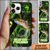Maxcorners Fishing Green Flame Splash Golden Line Personalized Name 3D Phone Case (10 Fish Species)