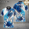 Maxcorners Bowling Ball Pin Splash Grunge Multiple Options Personalized Name, Team Name 3D Shirt