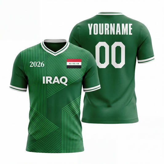 Maxcorners Custom Iraq Football Jersey Personalized Soccer Fan 3D Tee For Men Women