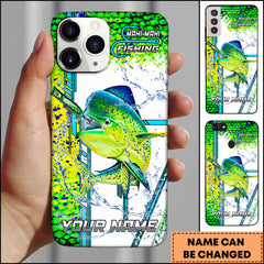 Maxcorners Mahi-mahi Fishing Phone Case Lure Strike Action Sport Style Personalized Name 3D Phone Case
