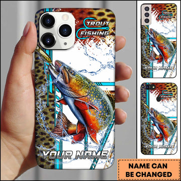 Maxcorners Trout Fishing Phone Case Lure Strike Action Sport Style Personalized Name 3D Phone Case