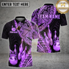 Maxcorners Bowling Shirt Luxury Gold Tribal Crown Strike Multi Options Personalized Name, Team Name 3D Shirt