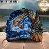Maxcorners Fishing Blue Flame Water Art Personalized Classic Cap (12 Fish Species)