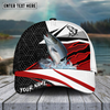 Maxcorners Fishing Red White Pattern Sport Pattern Personalized Name 3D Cap (11 Breeds)