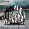 Maxcorners Fishing Hat Walleye Splash American Flag Personalized Name Cap (11 Breeds)