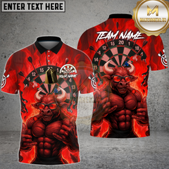 Maxcorners Dart Shirt Smoking Bull Flame Board Multioptions Personalized Name, Team Name Unisex 3D Shirt (4 Colors)