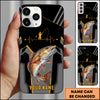 Maxcorners Fishing Heartbeat Angler Silhouette Design Personalized Name Phone Case (10 Fish Species)