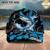 Maxcorners  Fishing Geometric Splash Dark Blue Pattern Personalized Name Classic 3D Cap (9 Breeds)
