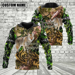 Maxcorners Custom Name Coyote Hunting Camo Style Shirt 3D All Over Printed Clothes