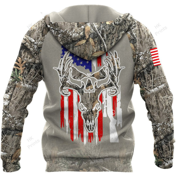 Maxcorners Ripped Deer American Flag Camouflage Hunting Apparels