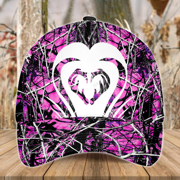 Maxcorners Heart Shape Dear Horns Pink Camouflage Hunting Apparels