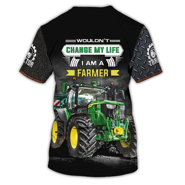 Maxcorners Green 3D Tractor Shirt Truck Driver Personalized Name T-Shirt