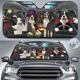 Maxcorners Happy Halloween Border Collie Car 3D Printed Sun Shade