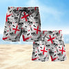 Maxcorners Skull White & Red Mens Boardshorts Board Shorts
