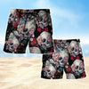 Maxcorners Skull Roses Cool Design Aloha Mens Board Shorts