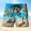 Maxcorners Skull Surfing In Summer Mens Board Shorts