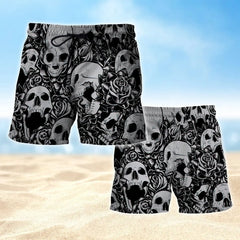 Maxcorners BlackSkull Lover Mens Board Shorts