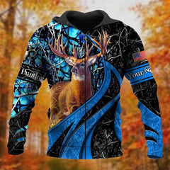 Maxcorners Personalized Name The Premium Deer Hunting 3D Hoodie & Zip Hoodie