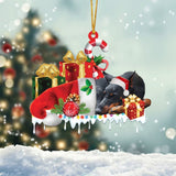 MAXCORNERS DOBERMAN MERRY CHRISTMAS HANGING ORNAMENT