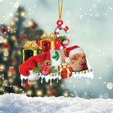 MAXCORNERS PIT BULL MERRY CHRISTMAS HANGING ORNAMENT