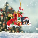 MAXCORNERS CAVALIER KING CHARLES SPANIEL MERRY CHRISTMAS HANGING ORNAMENT