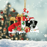 MAXCORNERS BLUE ROAN COCKER SPANIEL MERRY CHRISTMAS HANGING ORNAMENT