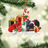 MAXCORNERS DOBERMAN MERRY CHRISTMAS HANGING ORNAMENT