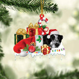 MAXCORNERS BLUE ROAN COCKER SPANIEL MERRY CHRISTMAS HANGING ORNAMENT