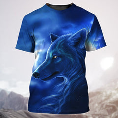 Maxcorners Blue Wolf 3D Full Print Shirts Pullover SO2612