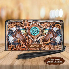 Maxcorners Brown Horse Western Personalized Clutch