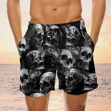Maxcorners Skull Smoke Mens Board Shorts