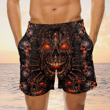 Maxcorners Skull Fire Mens Board Shorts