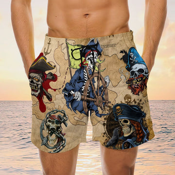 Maxcorners Pirate Skull Men's Board Shorts