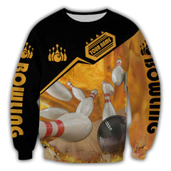 Maxcorners Custom Bowling Personalized Name 3D Shirt