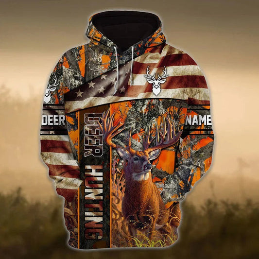 American Deer Hunting Hoodie Style 5 3D Full Print Custom Hunter Clothing