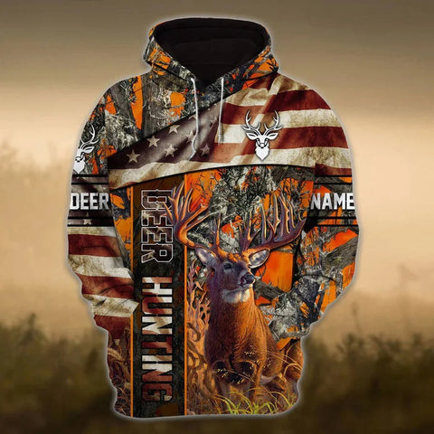American Deer Hunting Hoodie Style 5 3D Full Print Custom Hunter Clothing