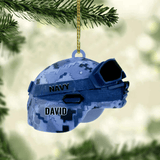 Maxcorners Military Helmet Personalized Cut Ornament Gift For Veteran, Christmas Ornament for Dad Veteran's Day