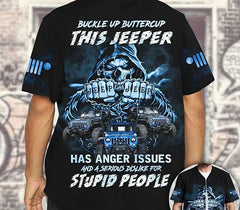 Maxcorners Buckle Up Skull Jeep Jersey Shirt