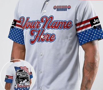Maxcorners Personalized Jeep American Jersey Shirt