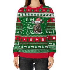 Maxcorners Black Angus Have Yourself Merry Little Christmas Sweater