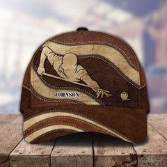 Maxcorners Billiard Classic Leather Personalized Name 3D Over Printed Cap