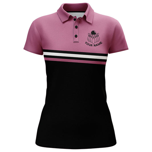 Maxcorners Funny Assy Bowling Player Pink Premium Customized Name 3D Shirt For Women