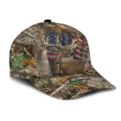 Maxcorners Deer Hunting America Flag Classic Cap