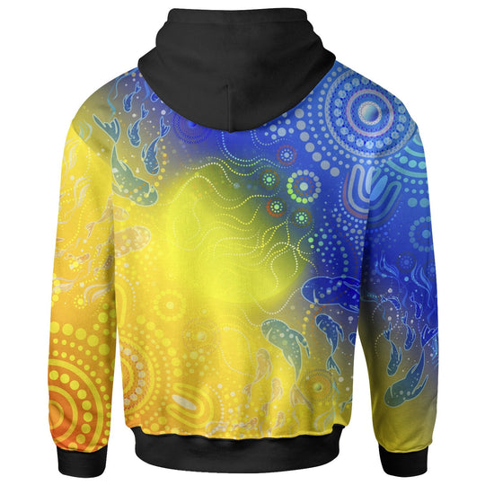 Maxcorners [Custom Text] Aboriginal Hoodie - Indigenous Fishing