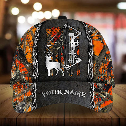 Max Corners American Flag Bow Deer Hunting Pattern 3D Multicolor Personalized Cap