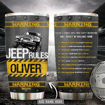 Maxcorners Jeep Rules Personalized Name 3D Over Printed Tumbler
