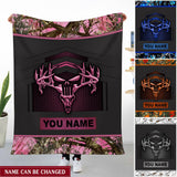 Maxcorners Deer Hunting Camo Punisher Skull Personalized - Blanket