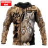 Maxcorners Customized Name Owl Hunting 3D Design All Over Printed